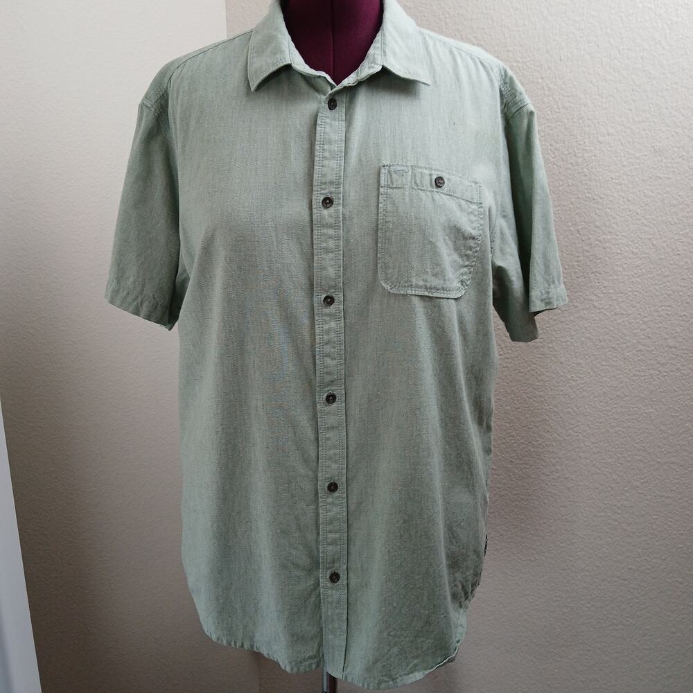 Prana Breathe Casual Button-up Shirt X-LRG missing tags green short sleeve - Picture 6 of 14
